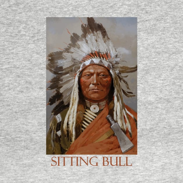 Portrait of Sitting Bull (1899) - Western Art by Henry Farny by Naves